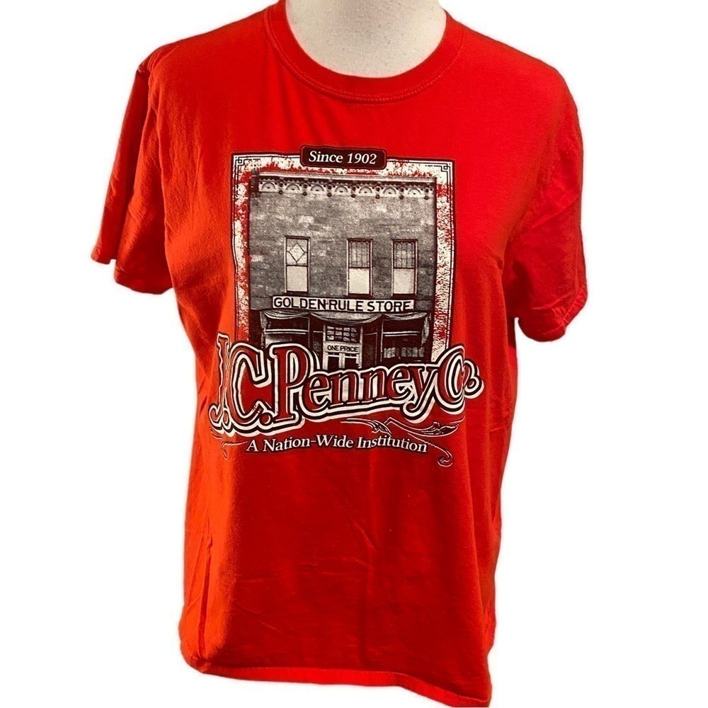 J.C. PENNEY CO. SINCE 1902 Golden Rule Store Distressed Print--Adult T Shirt L